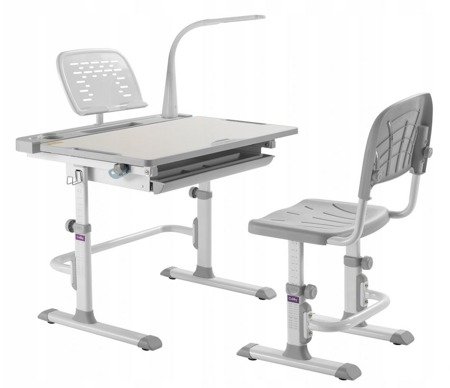 Biurkosa Regulowane biurko i krzesło dla dziecka Grey 11976334